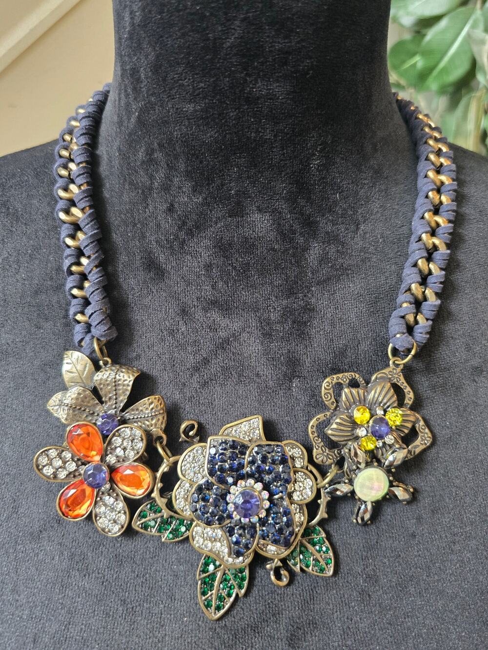Multicolor Floral Statement Bib Necklace